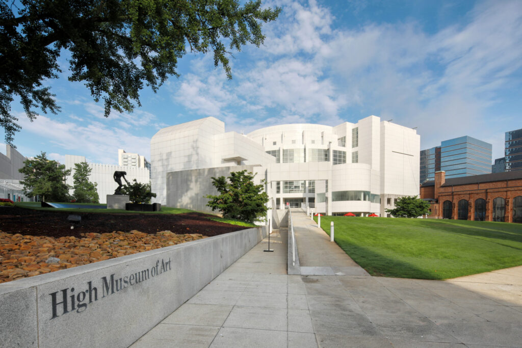 Entrance to the High Museum of Art's Richard Meier Building.