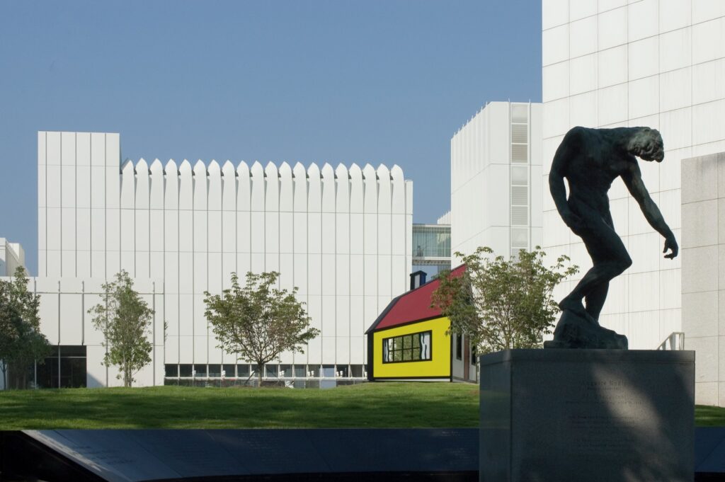 High Museum of Art Exterior with Rodin and Roy Lichtenstein statues
